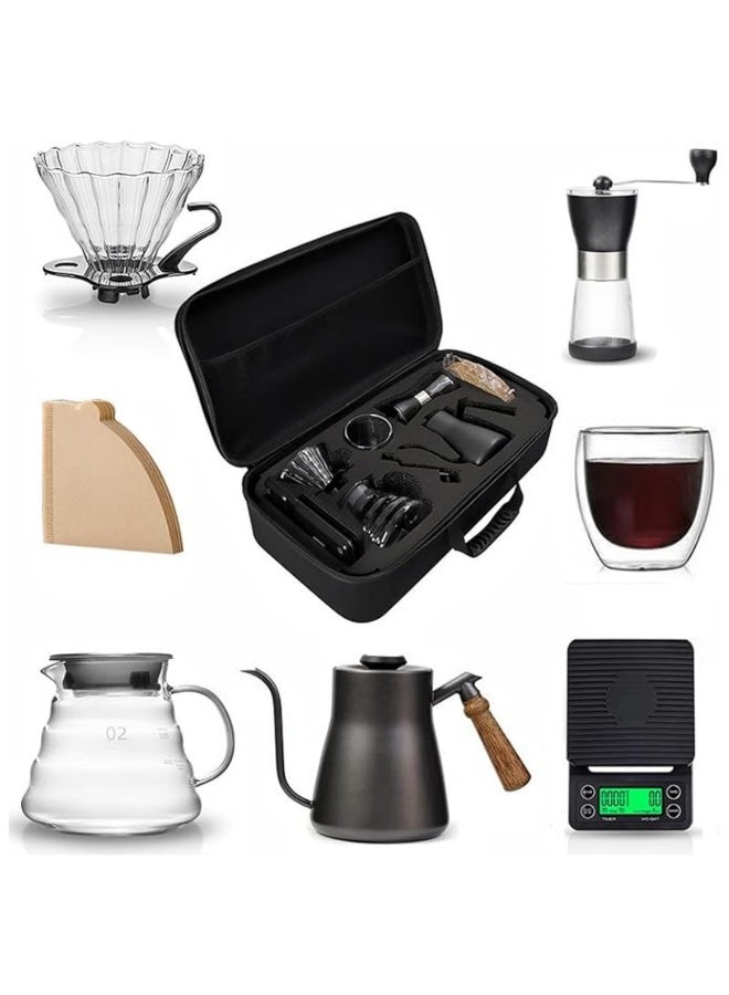 HXDream V60 Pour Over Coffee Set,8-Piece Drip Coffee Maker Set,Hand Brewing Coffee Accessories Kit,ALL In 1 Portable Travel Bag 52*17*28cm - Image 1